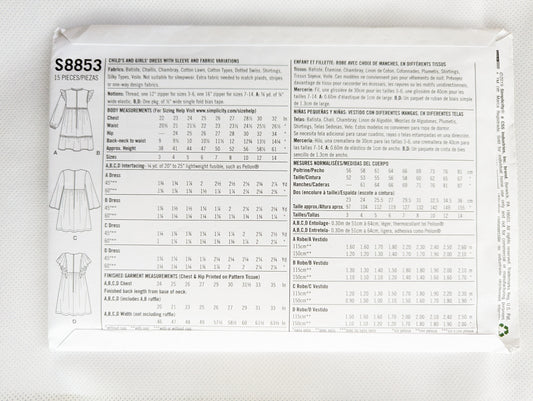 Simplicity S8853 K5 kid sizes 7-14