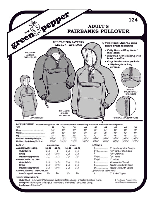 cover of 124 Fairbanks Pullover sewing pattern