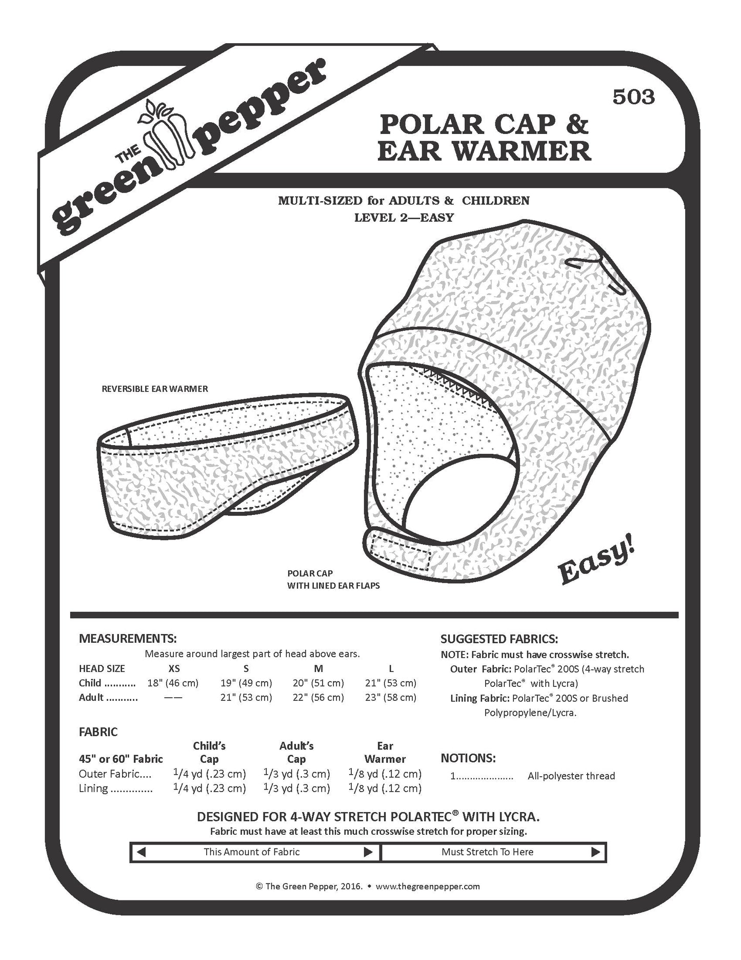 503 – Polar Cap & Ear Warmer Pattern