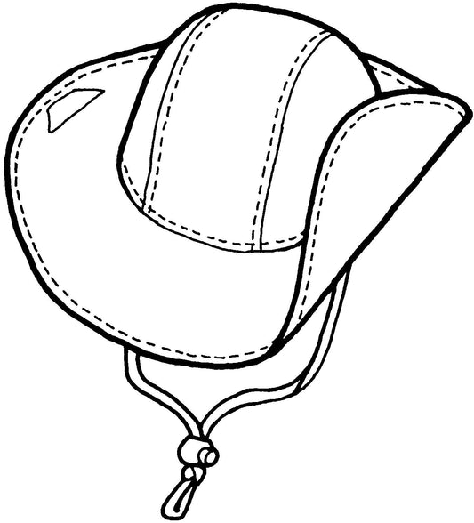 drawing of top of all weather hat