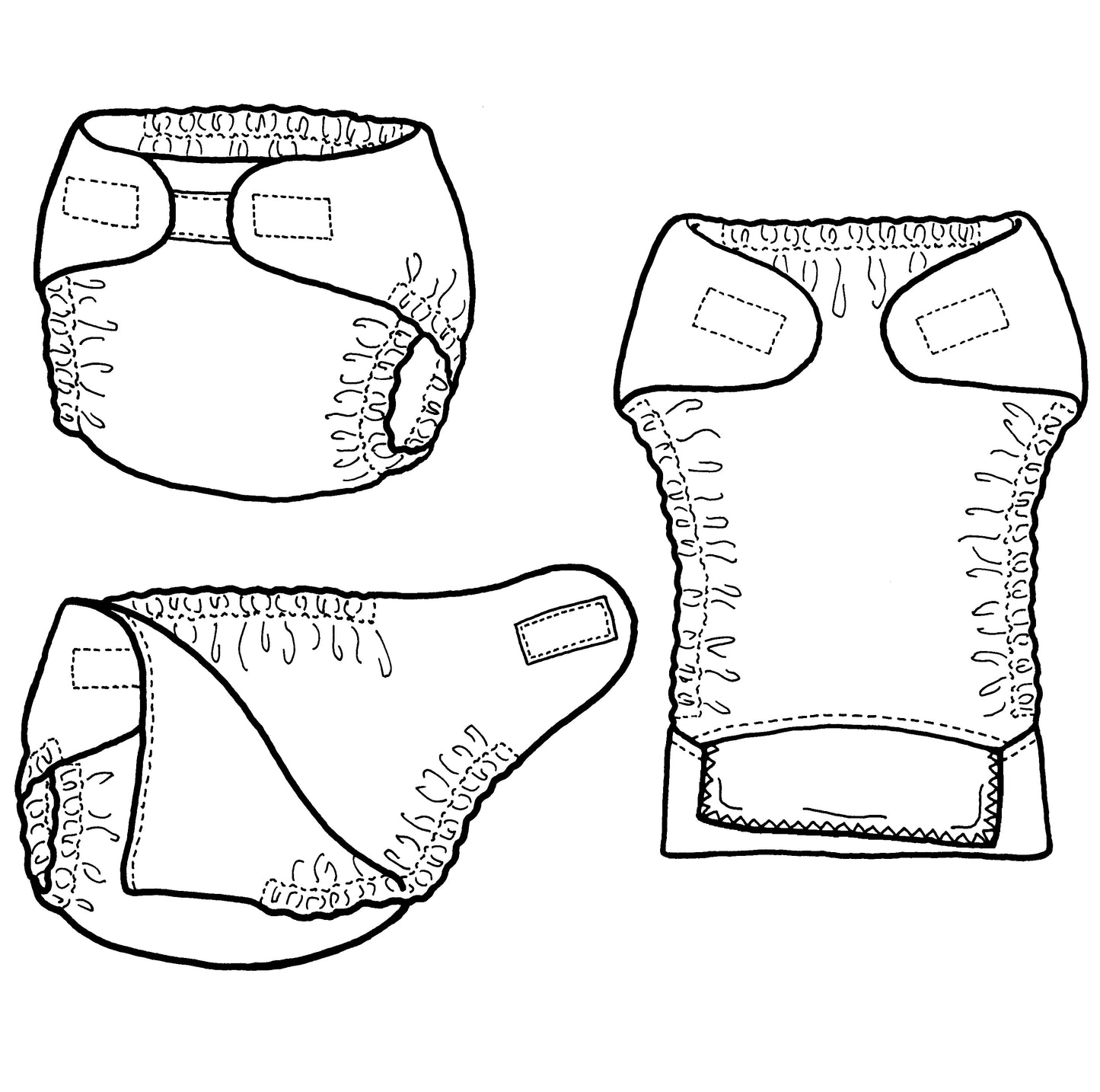 554 – Quick Wrap Diaper Cover & Soaker Pad Pattern