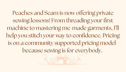 One-on-One Sewing Lessons (In Person)