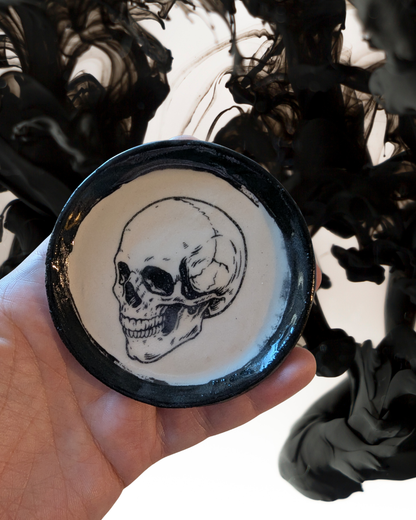 Dead inside skull magnetic pin dish