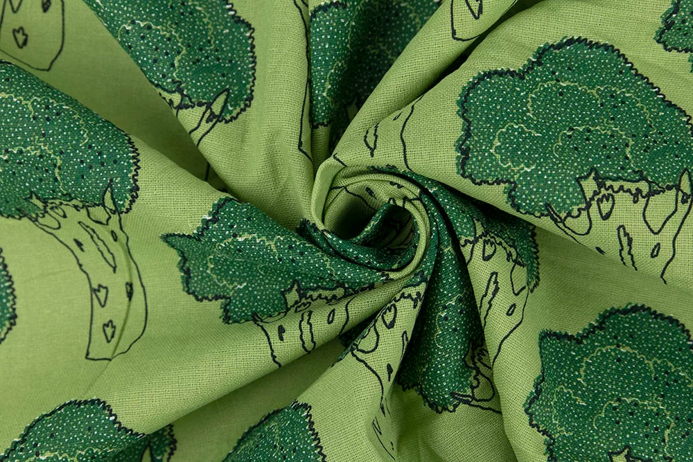 Broccoli Green Cotton Linen Fabric