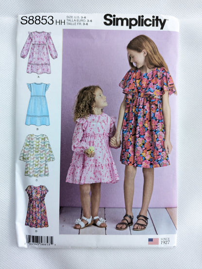 S8853 HH Size 3-6 kids dress pattern