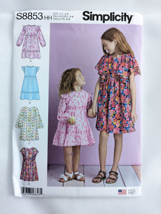 S8853 HH Size 3-6 kids dress pattern