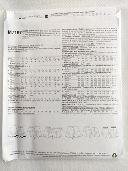McCall's M7197 skirt pattern