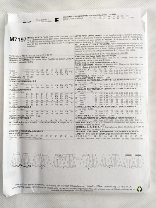 McCall's M7197 skirt pattern