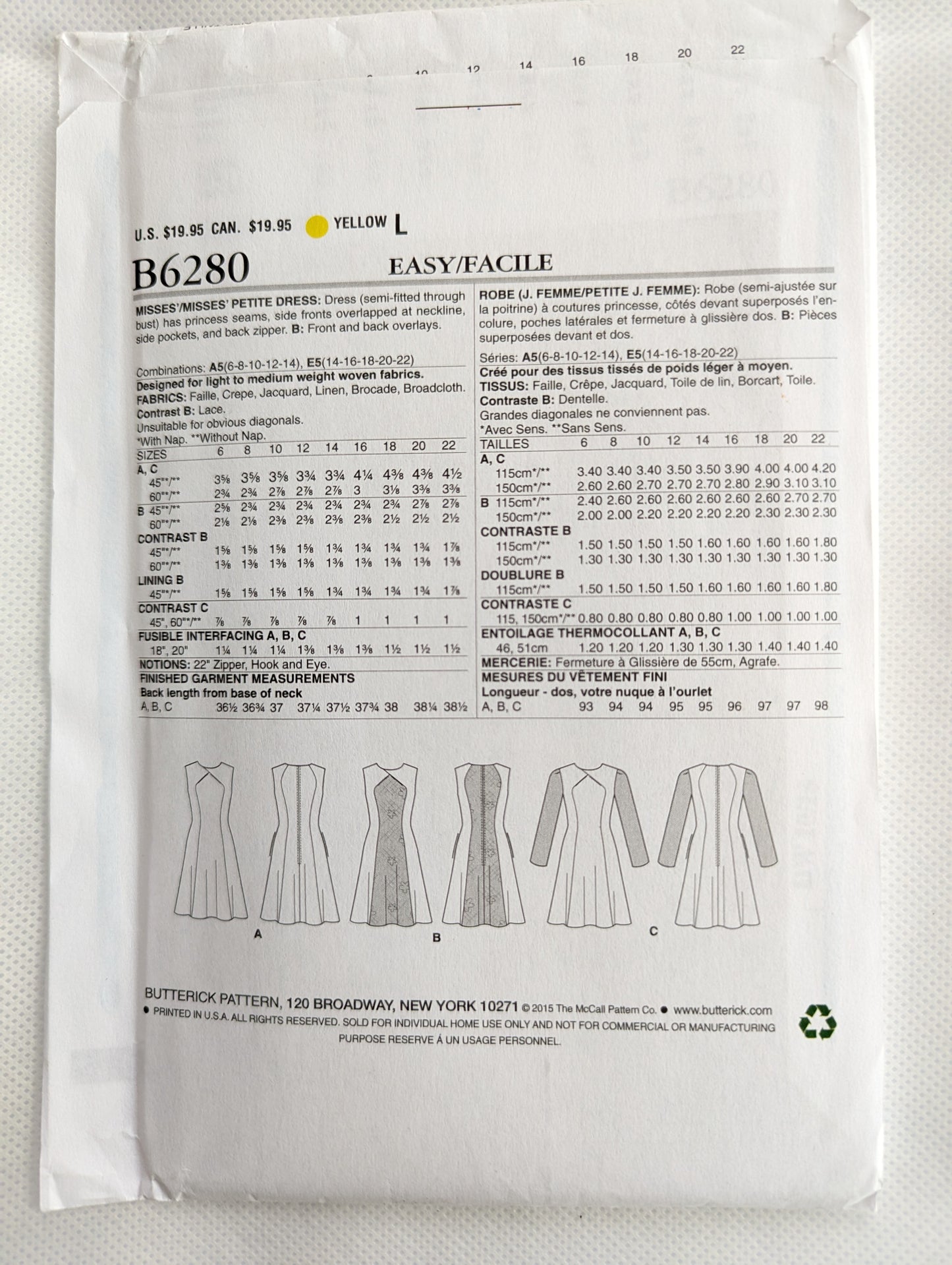 Butterick B6280 Dress Pattern
