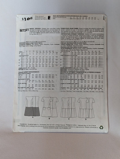 McCall's M7241 Drop waist dress pattern