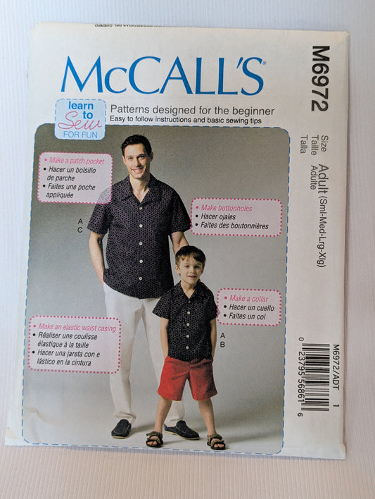 McCall's M6972 Adult Button Up and Slacks