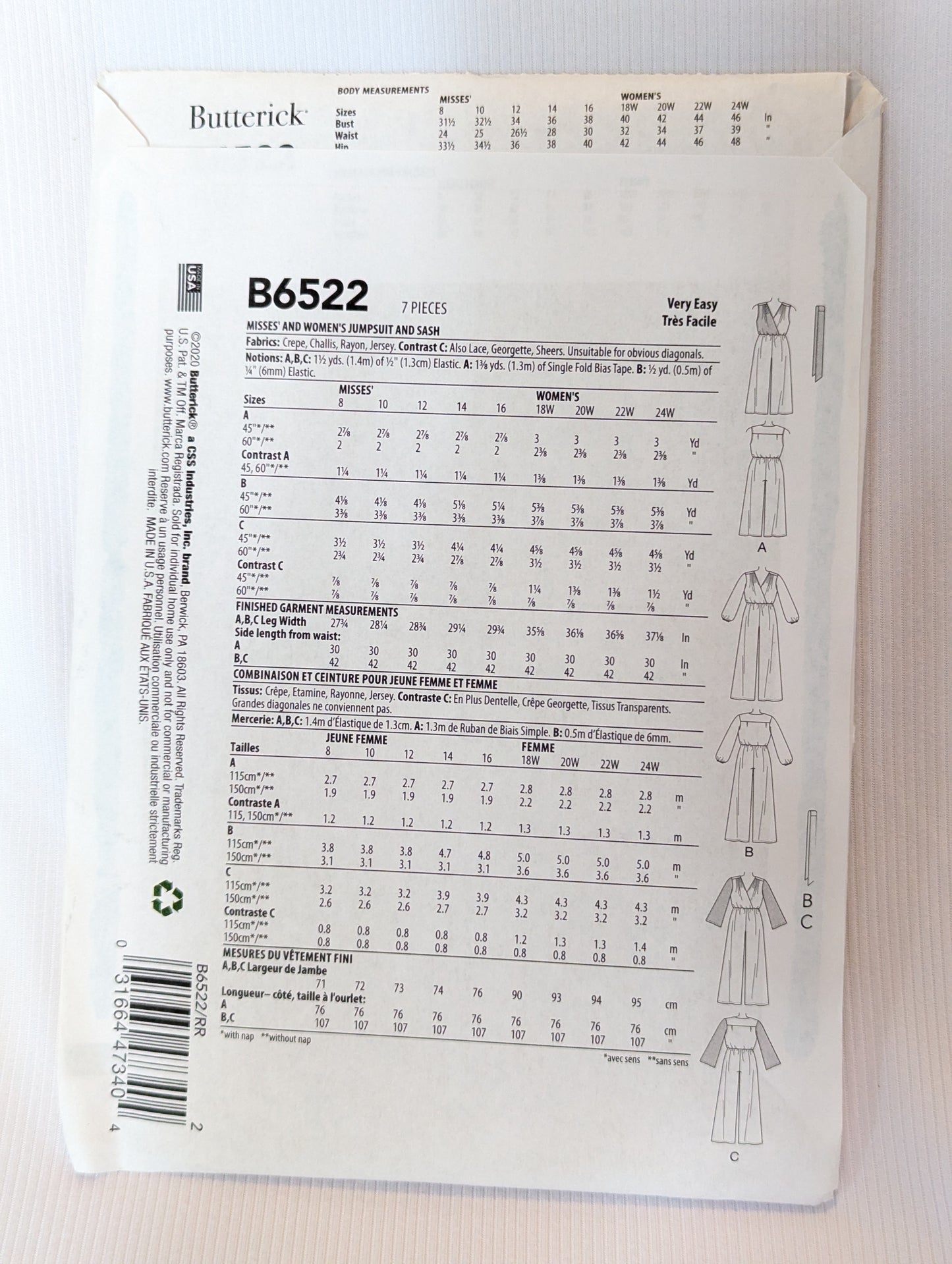 Butterick B6522 RR Jumpsuit