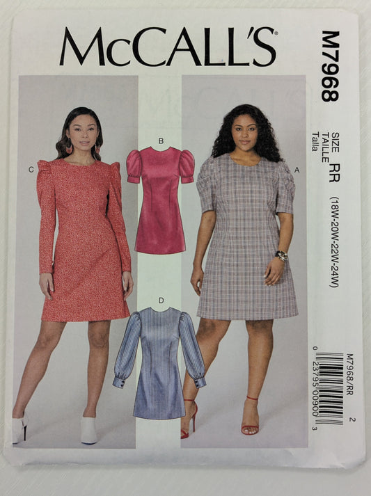 McCalls pattern packaging with models wearing dresses and text