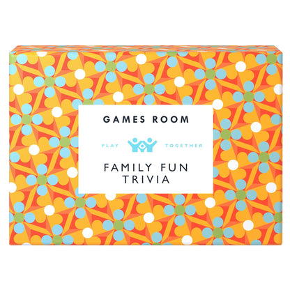 Colorful box of 'Family Fun Trivia' game from 'Games Room'.
