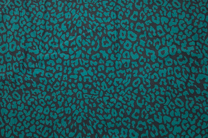 Teal Leopard Nylon Swim Fabric