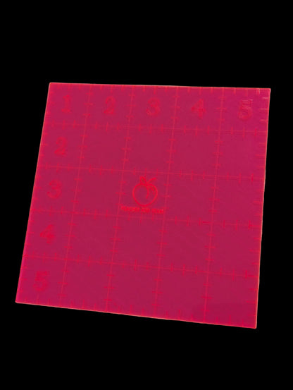 5 inch charm ruler in translucent hot pink