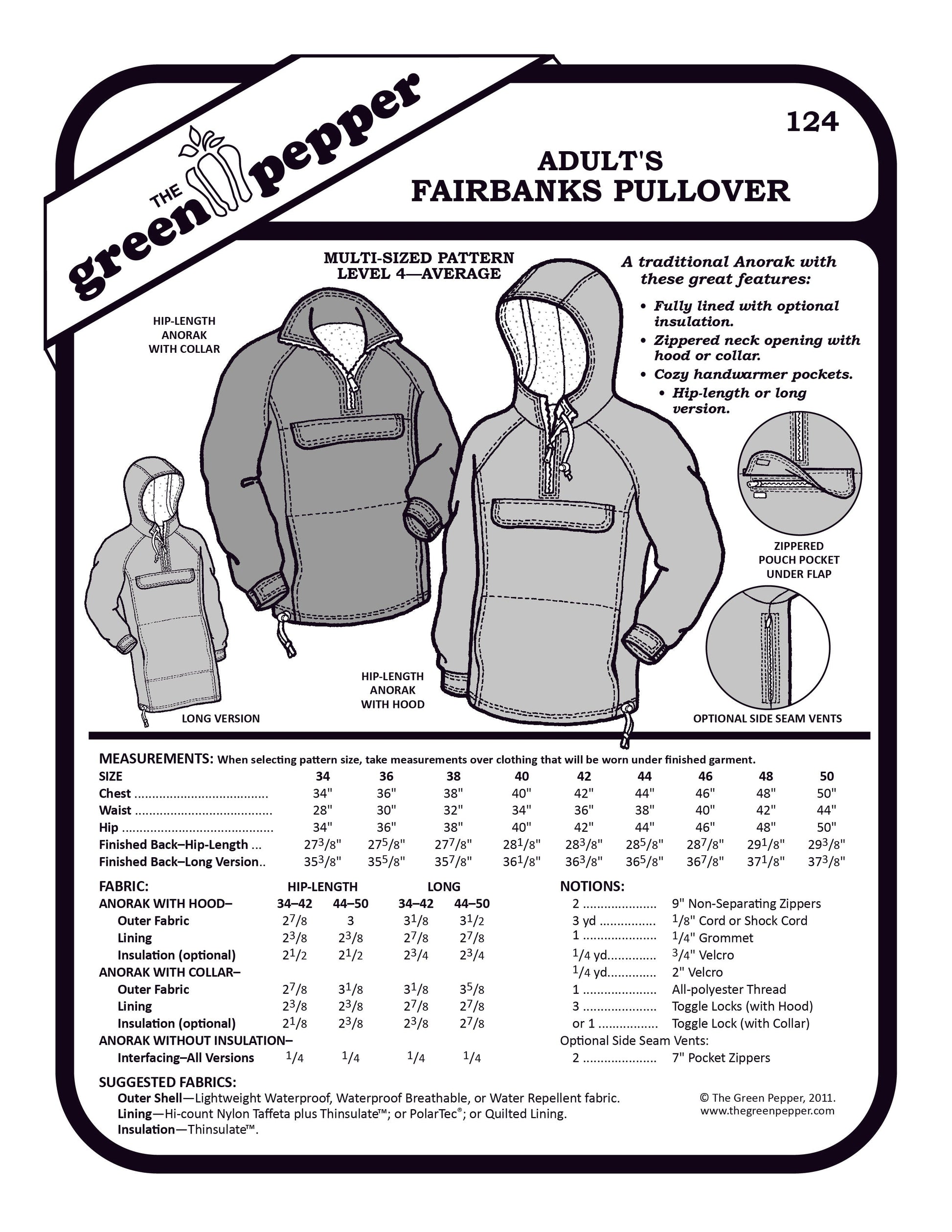 cover of 124 Fairbanks Pullover sewing pattern