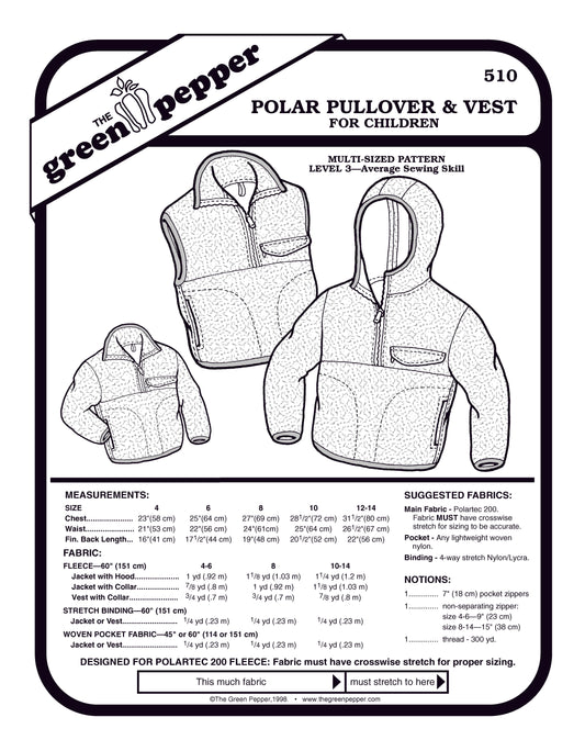 Cover image for 510 Polar Pullover and Vest for Children sewing pattern