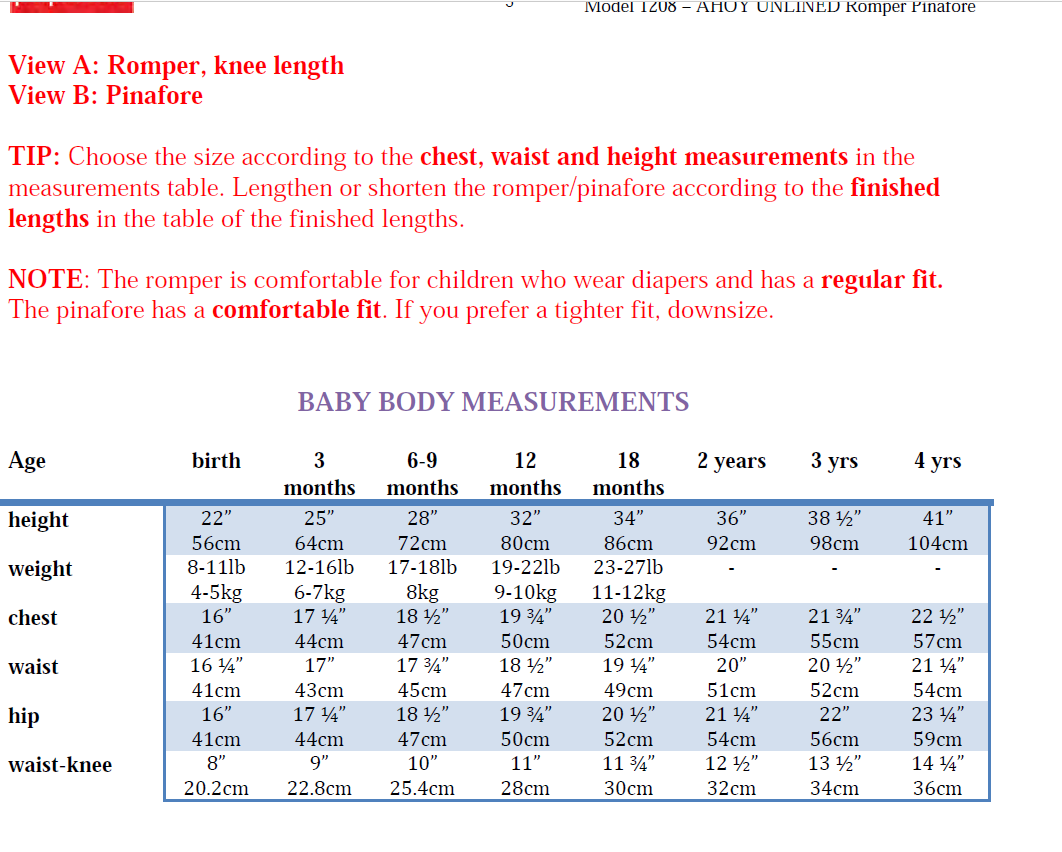 Ahoy Unlined Romper & Pinafore Pattern