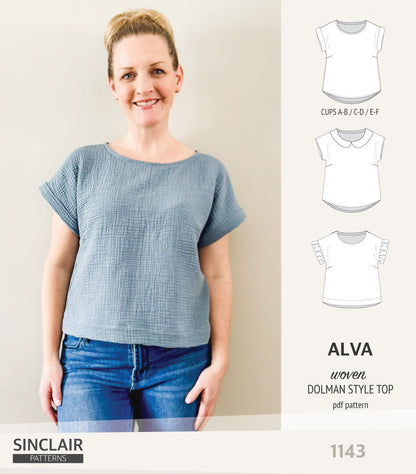 Alva woven dolman style top (PDF)