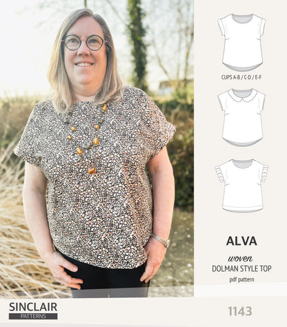 Alva woven dolman style top (PDF)