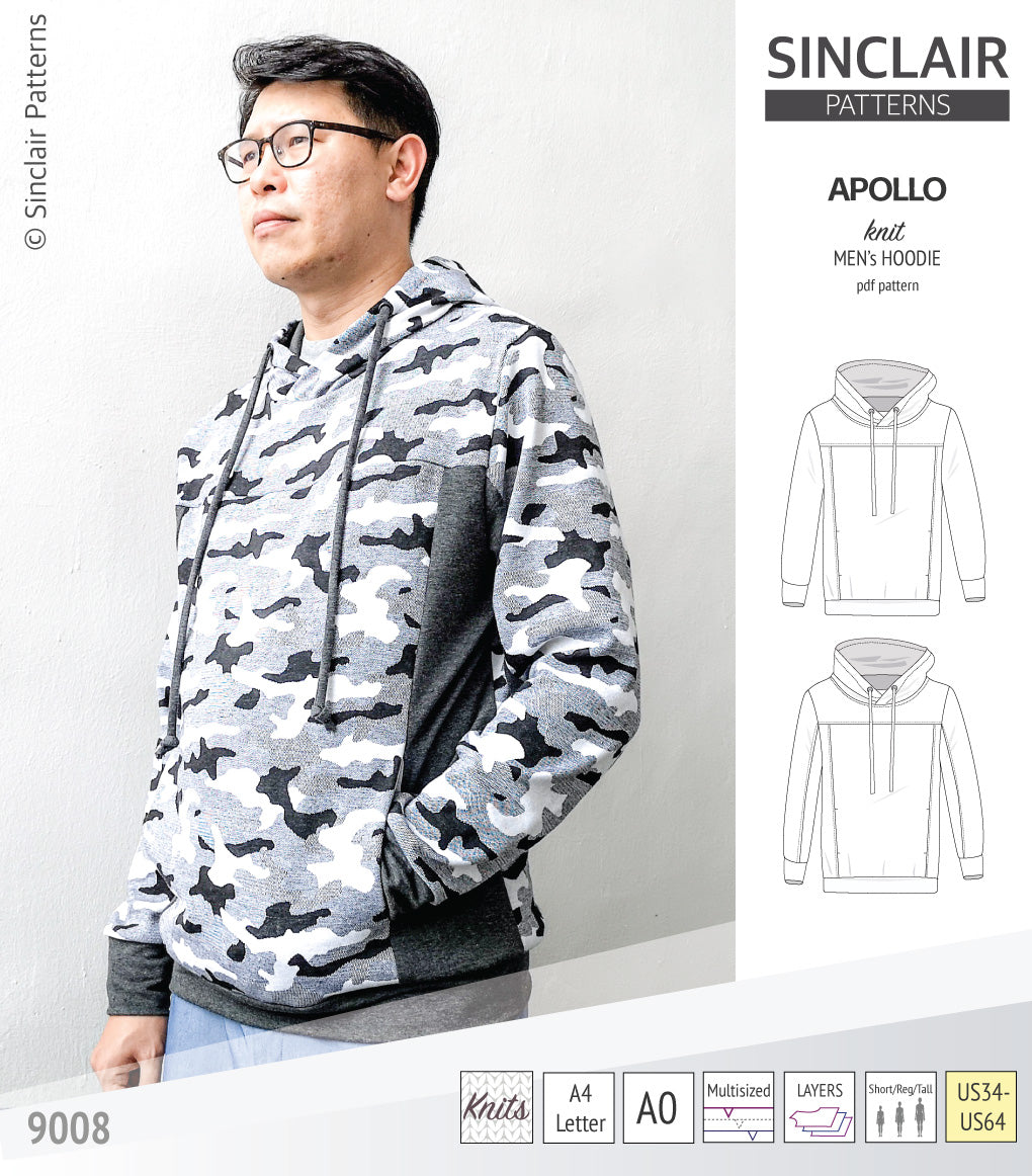 Apollo knit colorblocked hoodie for men (PDF)