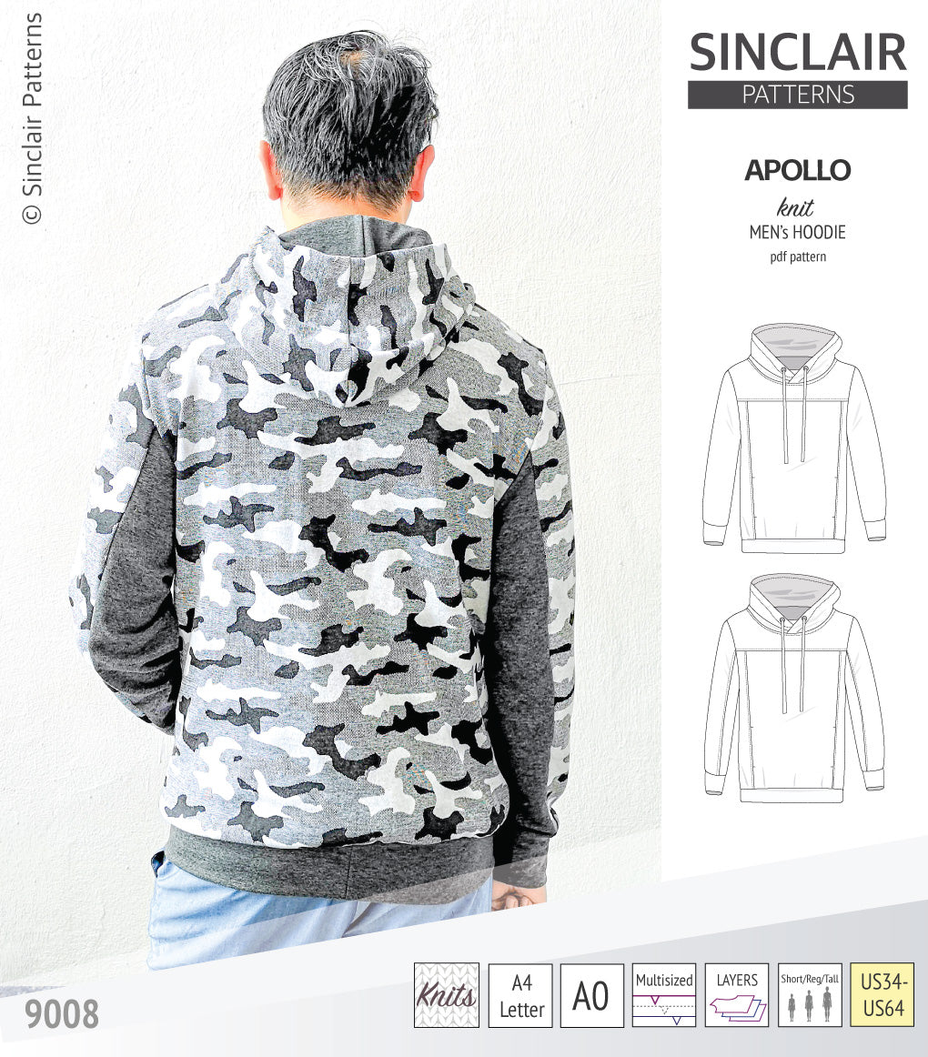 Apollo knit colorblocked hoodie for men (PDF)