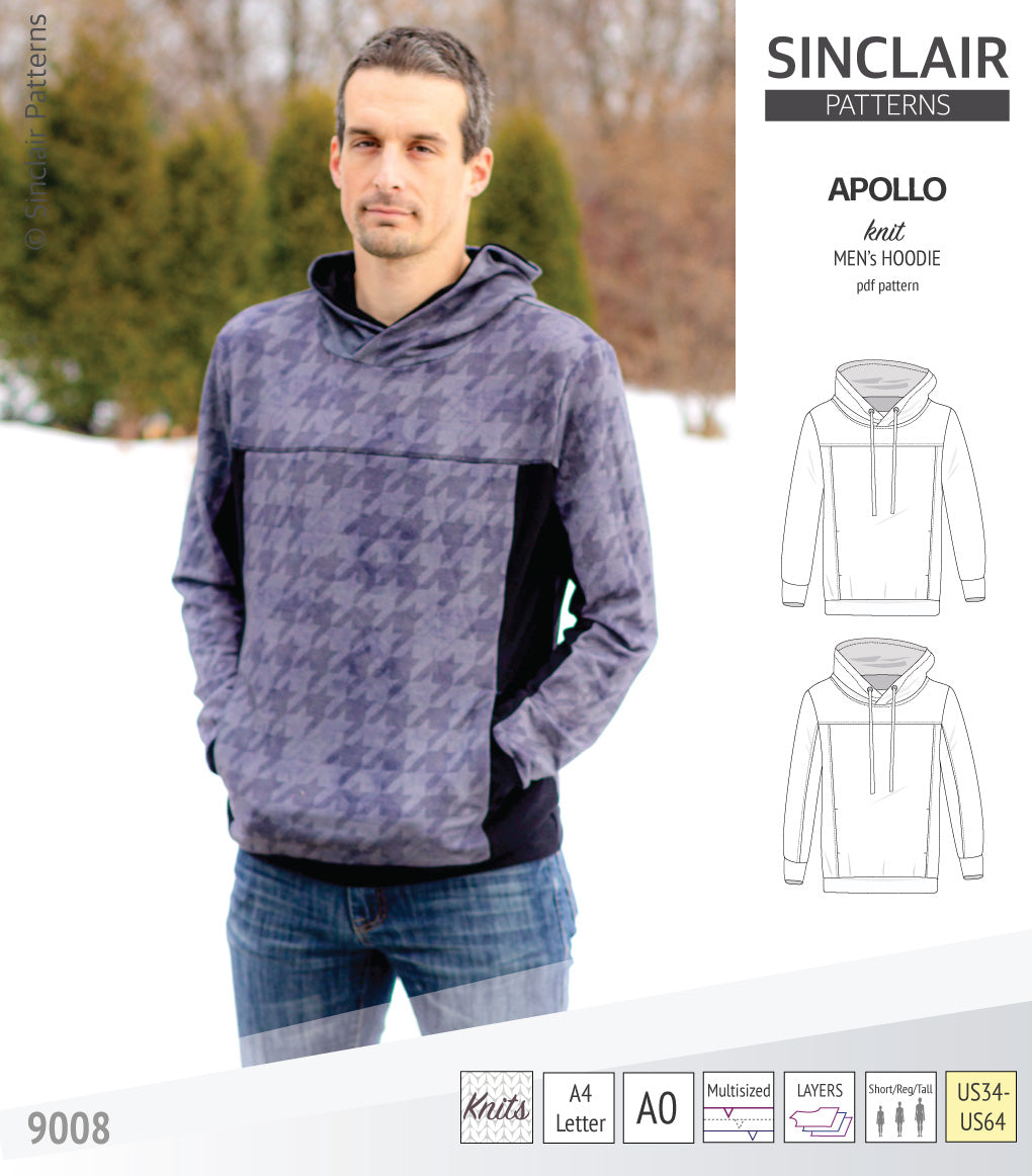 Apollo knit colorblocked hoodie for men (PDF)