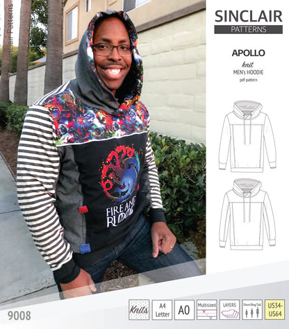 Apollo knit colorblocked hoodie for men (PDF)