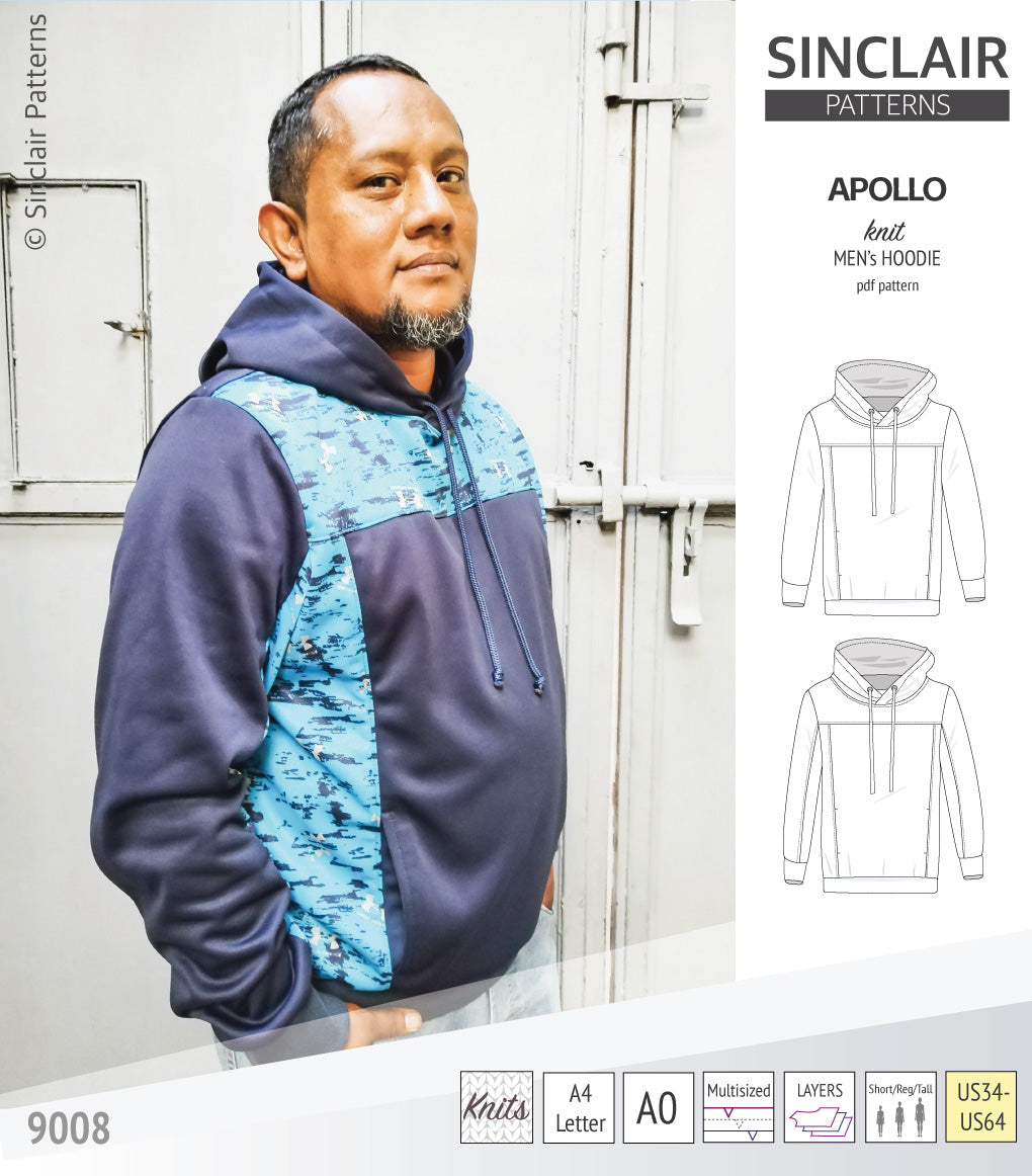 Apollo knit colorblocked hoodie for men (PDF)