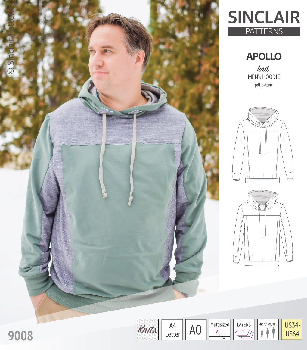 Apollo knit colorblocked hoodie for men (PDF)