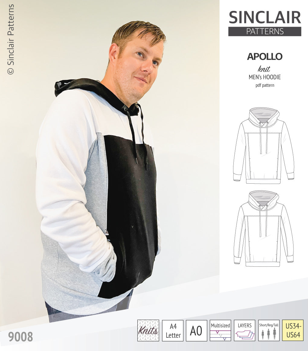 Apollo knit colorblocked hoodie for men (PDF)