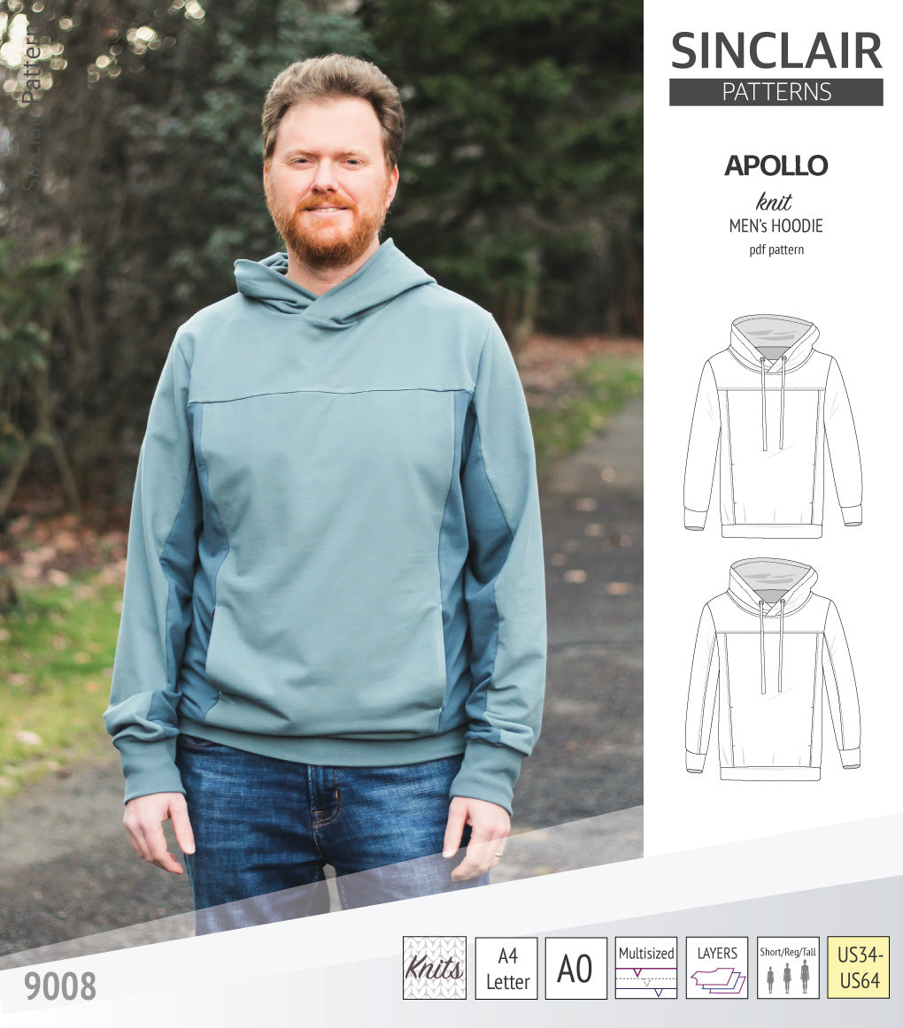 Apollo knit colorblocked hoodie for men (PDF)