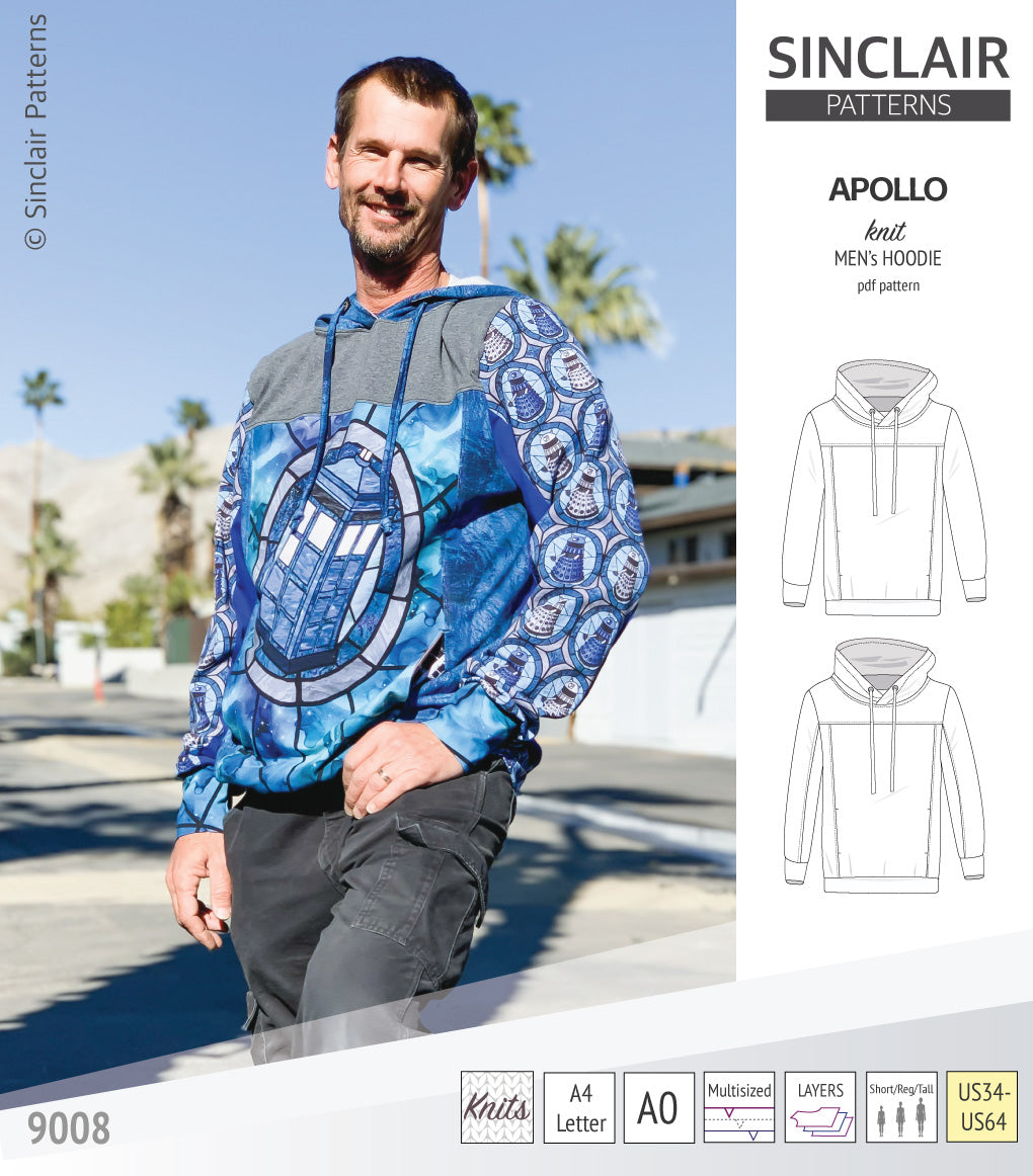 Apollo knit colorblocked hoodie for men (PDF)