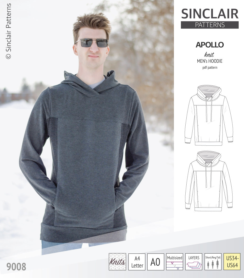 Apollo knit colorblocked hoodie for men (PDF)