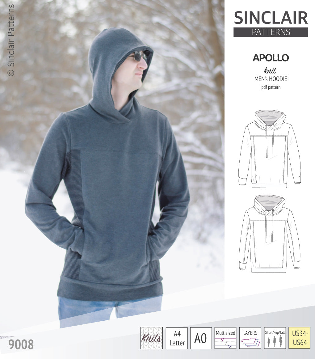 Apollo knit colorblocked hoodie for men (PDF)