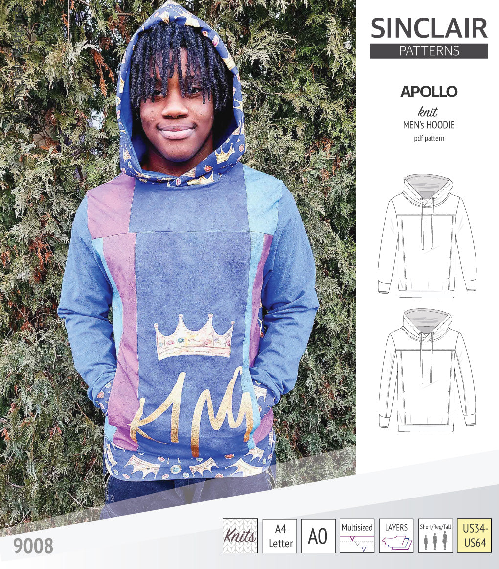 Apollo knit colorblocked hoodie for men (PDF)