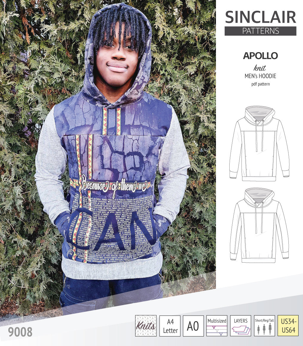 Apollo knit colorblocked hoodie for men (PDF)