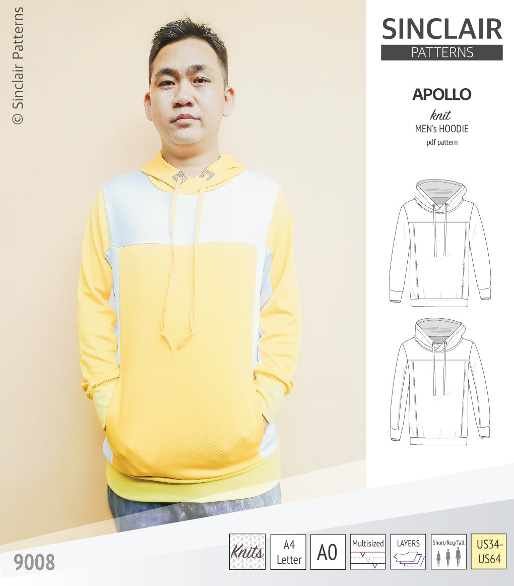 Apollo knit colorblocked hoodie for men (PDF)