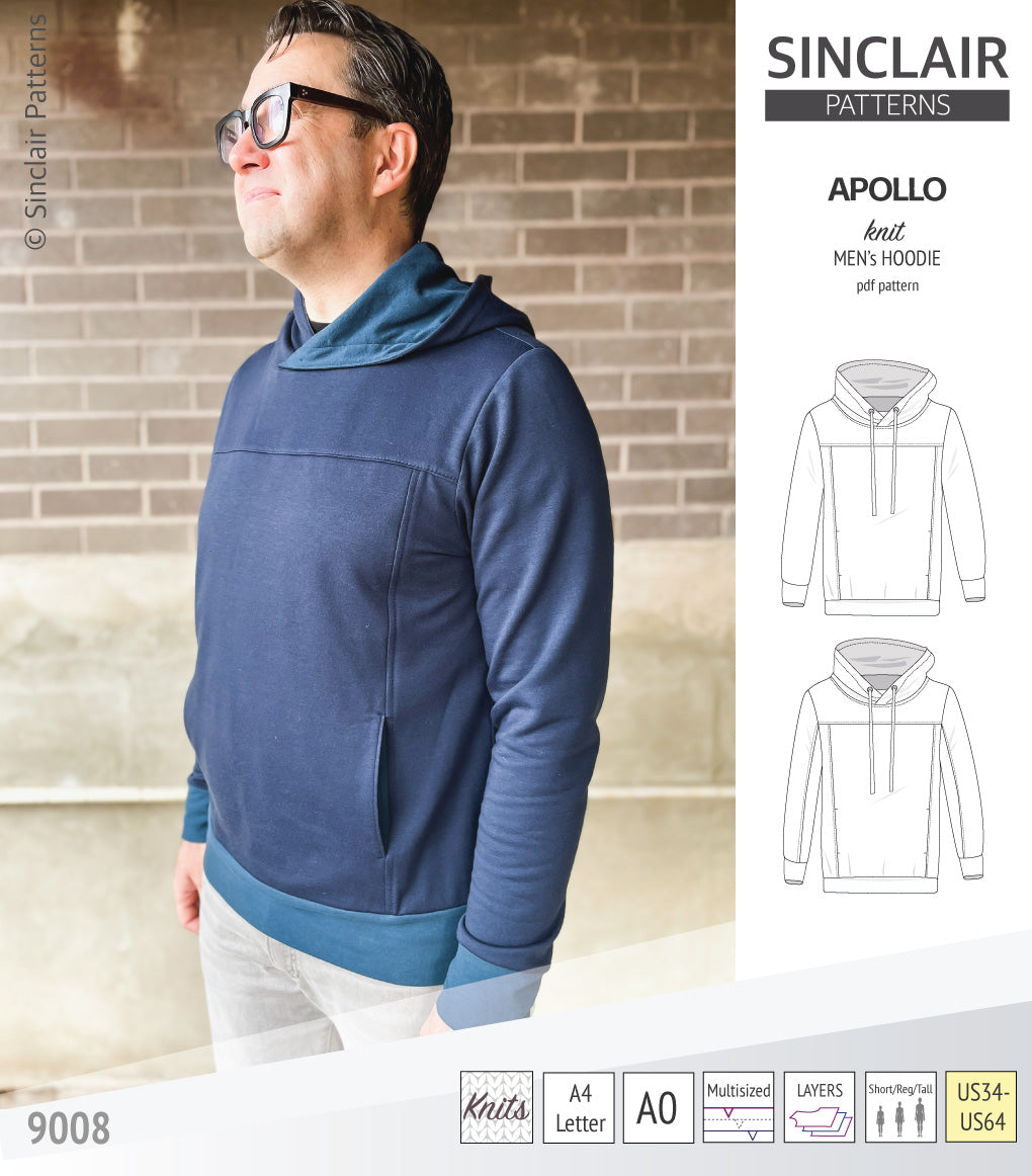Apollo knit colorblocked hoodie for men (PDF)