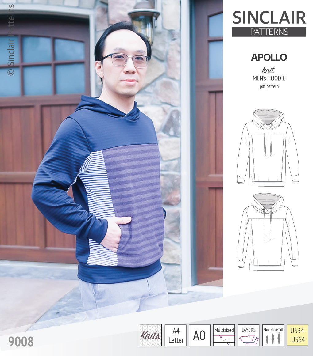 Apollo knit colorblocked hoodie for men (PDF)