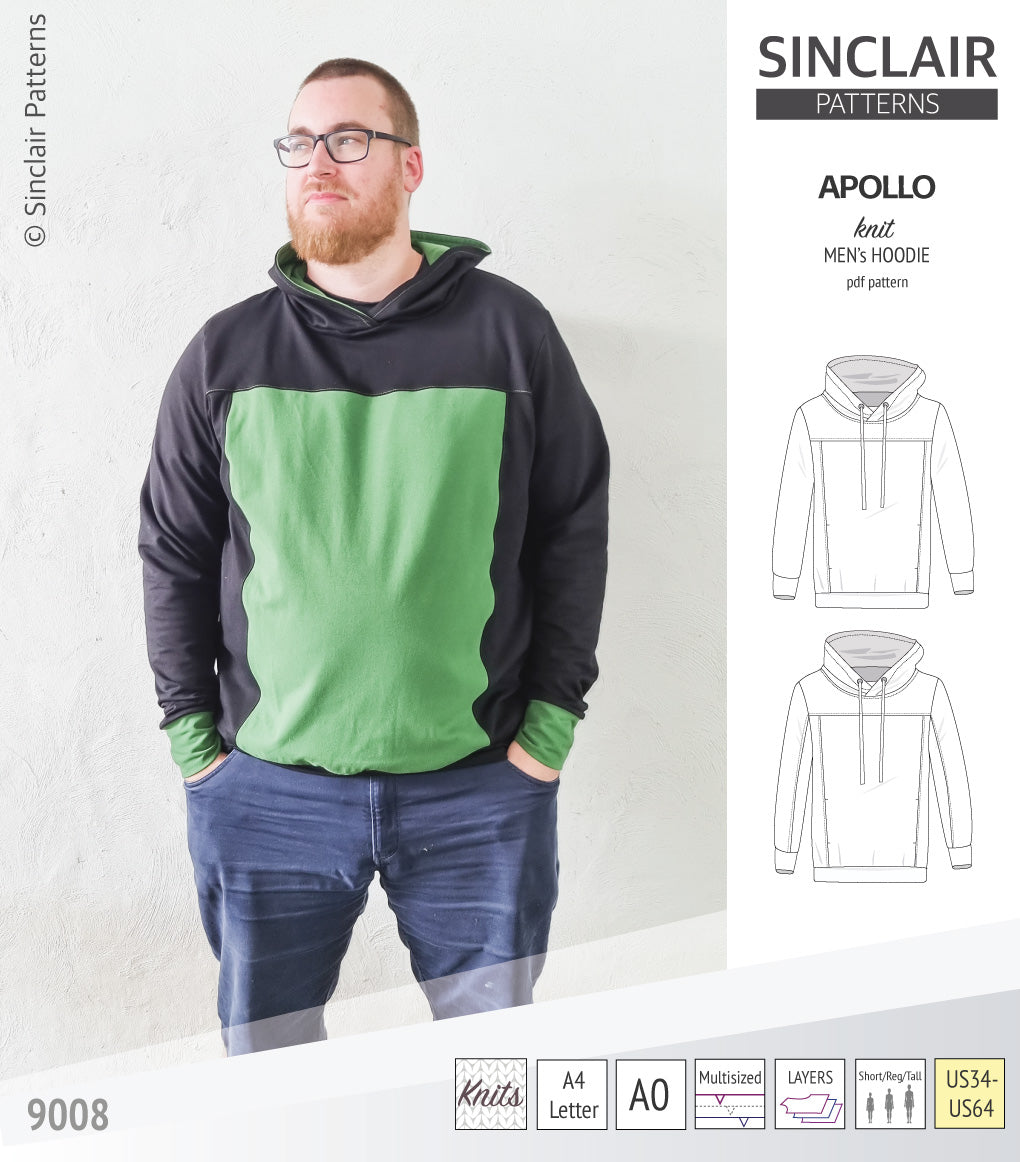 Apollo knit colorblocked hoodie for men (PDF)