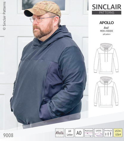 Apollo knit colorblocked hoodie for men (PDF)