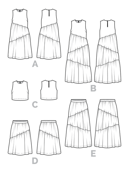 Azure Dress, Skirt + Top Pattern