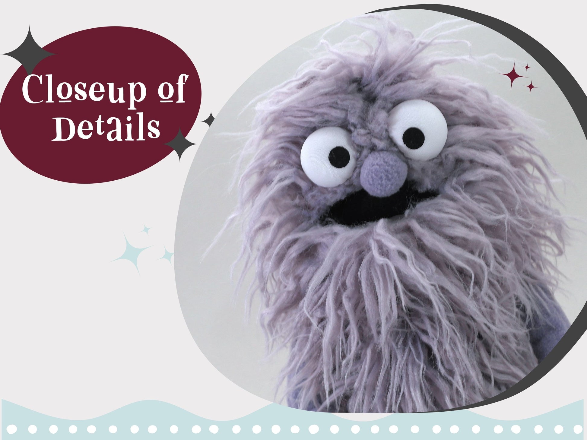 Furry Monster Puppet PDF Sewing Pattern