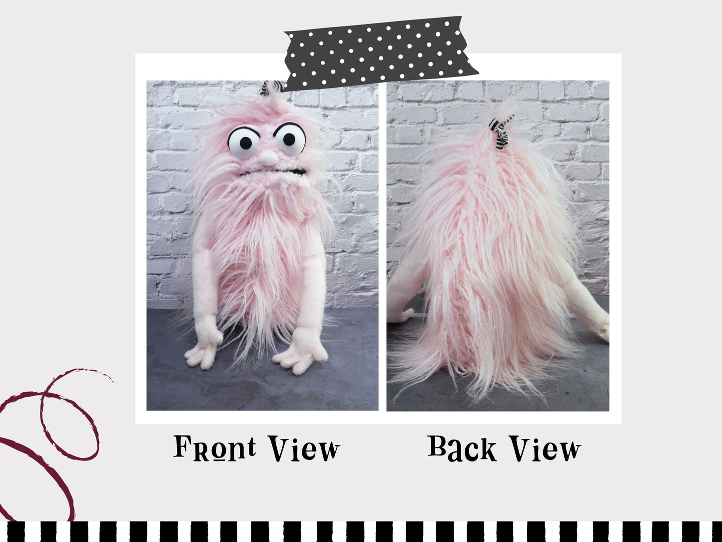 Furry Monster Puppet PDF Sewing Pattern