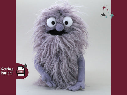 Furry Monster Puppet PDF Sewing Pattern