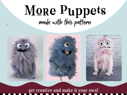 Furry Monster Puppet PDF Sewing Pattern