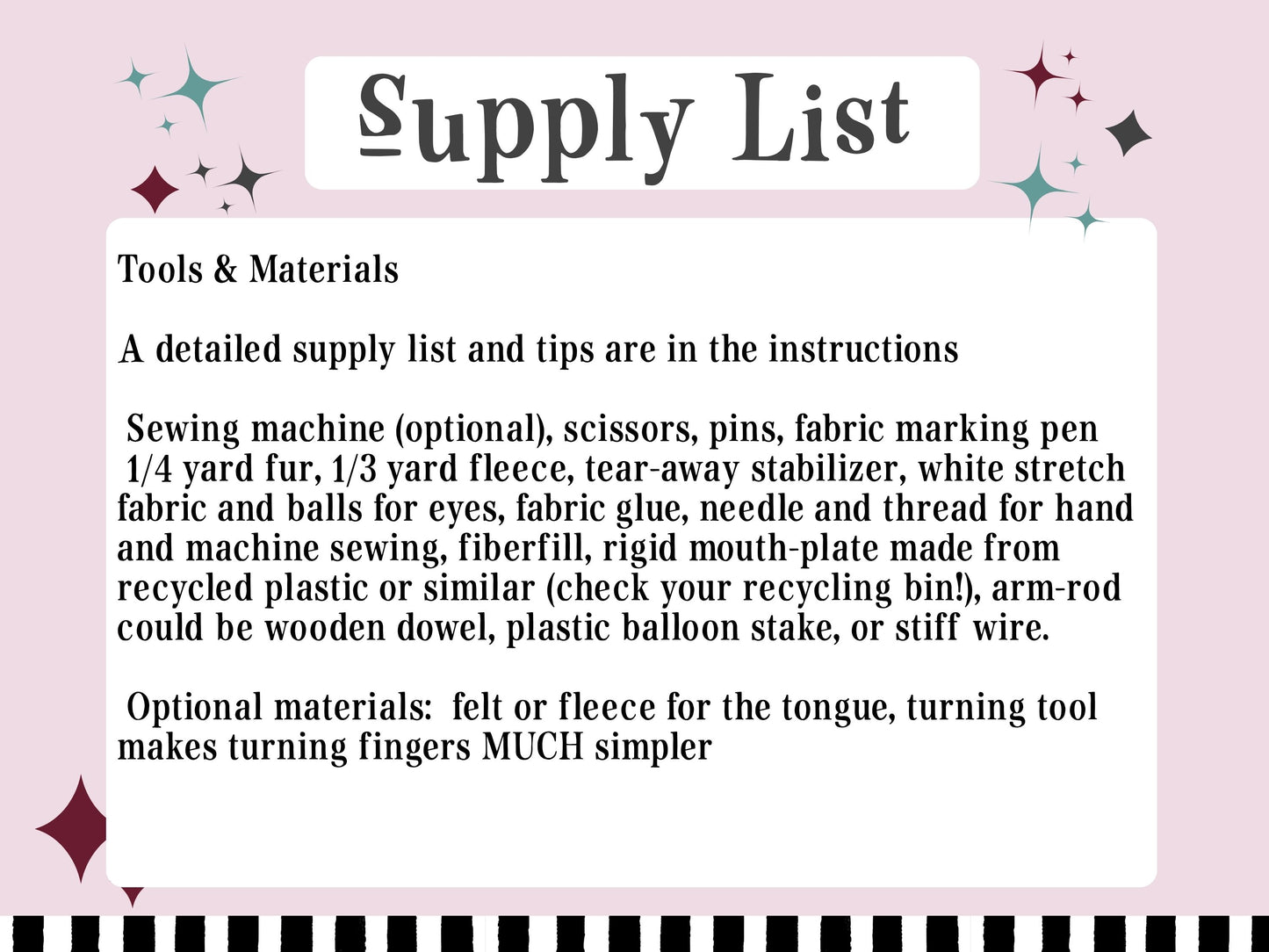 Furry Monster Puppet PDF Sewing Pattern