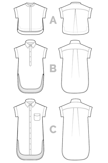 Kalle Shirt + Shirtdress Pattern
